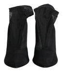 Black Silk Stretch Mesh Sock Boots Shoes