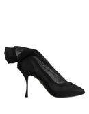 Black Silk Stretch Mesh Sock Boots Shoes