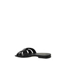 Black Calf Leather Bos Taurus Strap-On Sandals