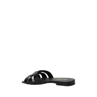 Black Calf Leather Bos Taurus Strap-On Sandals
