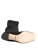 Black Suede Leather Knee High Boots Shoes