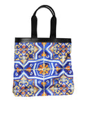 Multicolor Maiolica Print Tote Shoulder Strap Bag