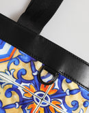 Multicolor Maiolica Print Tote Shoulder Strap Bag