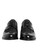 Black Leather Floral Lace Dress Formal  Shoes