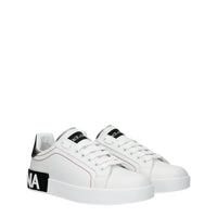 White Leather Low Top Sneakers