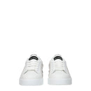 White Leather Low Top Sneakers
