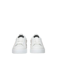 White Leather Low Top Sneakers