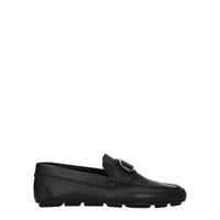 Black Leather Slip-On Loafers