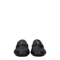 Black Leather Slip-On Loafers
