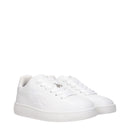 White Leather Low Top Sneakers