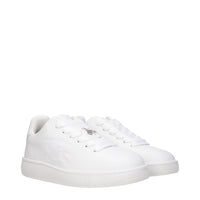 White Leather Low Top Sneakers