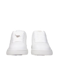 White Leather Low Top Sneakers
