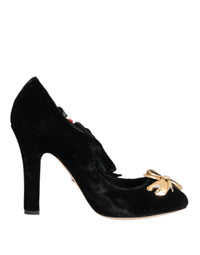 Black Roses Crystal Brooch Mary Jane Shoes