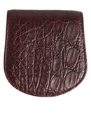 Burgundy Exotic Skin Coin Condom Case Holder Pocket Wallet