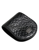 Black Exotic Skin Coin Condom Case Holder Pocket Wallet