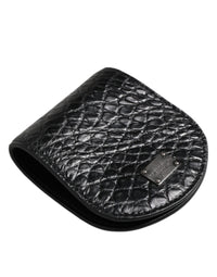 Black Exotic Skin Coin Condom Case Holder Pocket Wallet