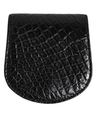 Black Exotic Skin Coin Condom Case Holder Pocket Wallet