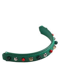 Green Embellished Leather Bag Handle Women Shoulder Strap