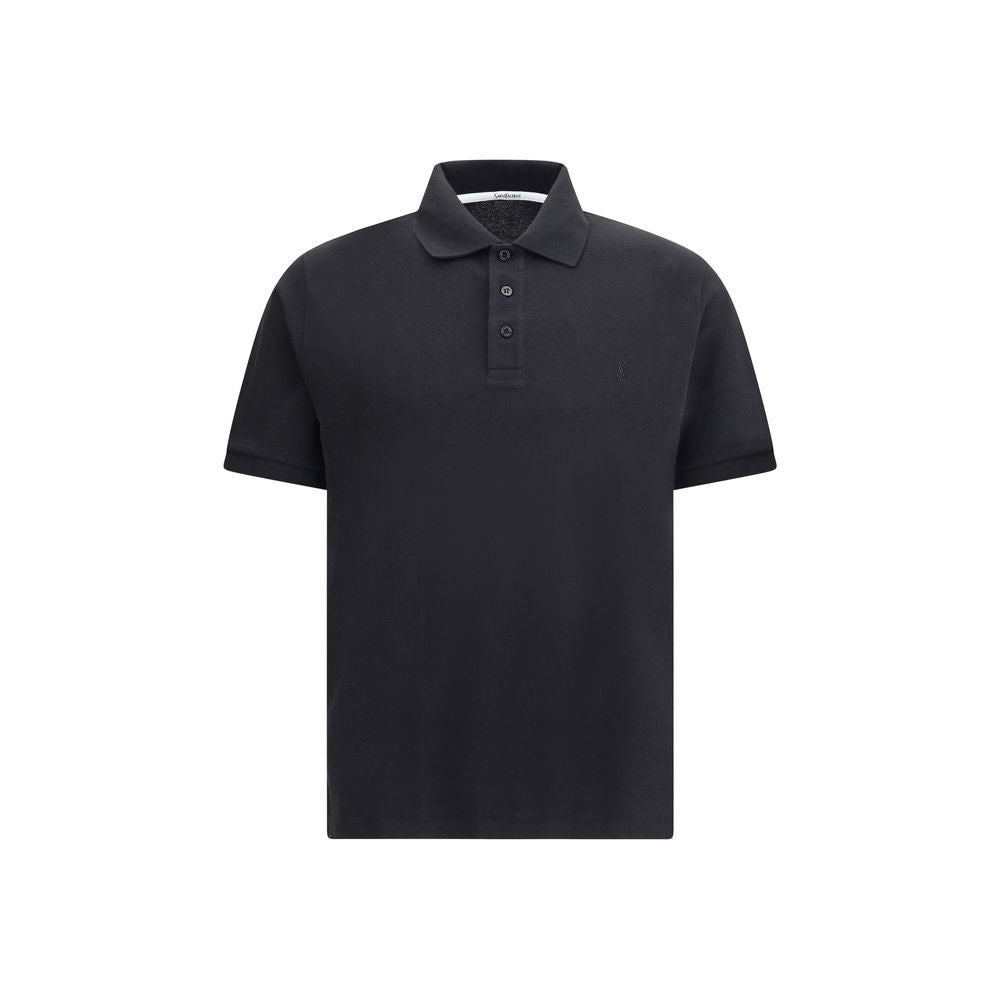 Black Cotton Polo Shirt