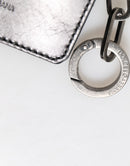 Wallet Black Leather Logo Embossed Key Chain Card Holder Wallet