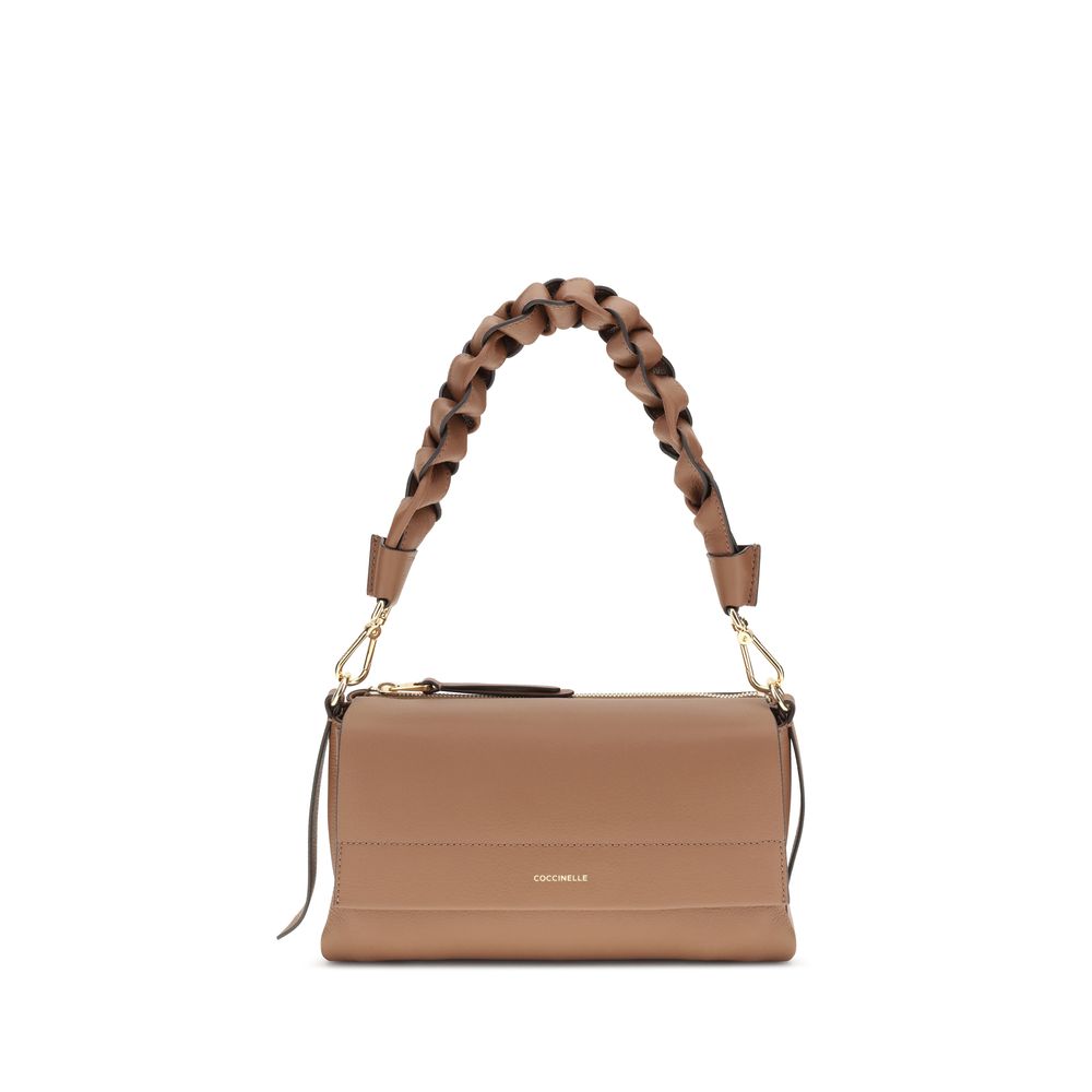 Beige Calf Leather Bos Taurus Shoulder Bag