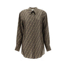 Brown Silk Pattern Shirt