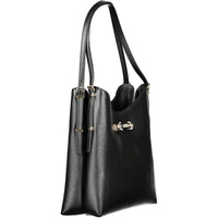Black Polyurethane Women Handbag