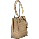 Beige Polyurethane Women Handbag