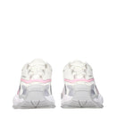 White Fabric Chunky Sneakers