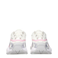 White Fabric Chunky Sneakers