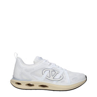 White Fabric Athletic Sneakers