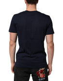 Dark Blue Cotton DG Logo Print Men’s Top T-shirt