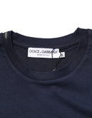 Dark Blue Cotton DG Logo Print Men’s Top T-shirt