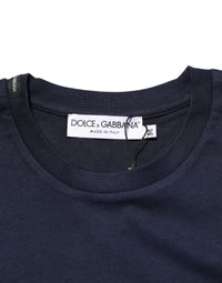 Dark Blue Cotton DG Logo Print Men’s Top T-shirt