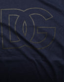 Dark Blue Cotton DG Logo Print Men’s Top T-shirt