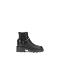 Black Calf Leather Bos Taurus Ankle Boots