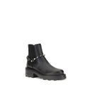 Black Calf Leather Bos Taurus Ankle Boots