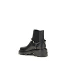 Black Calf Leather Bos Taurus Ankle Boots