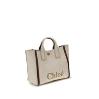 Beige Cotton Shoulder Bag