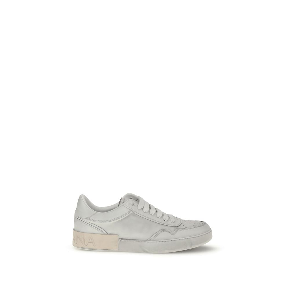 White Calf Leather Bos Taurus Low Top Sneakers