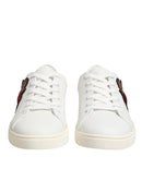 White Leather Sacred Heart Patch Sneakers Shoes