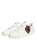 White Leather Sacred Heart Patch Sneakers Shoes