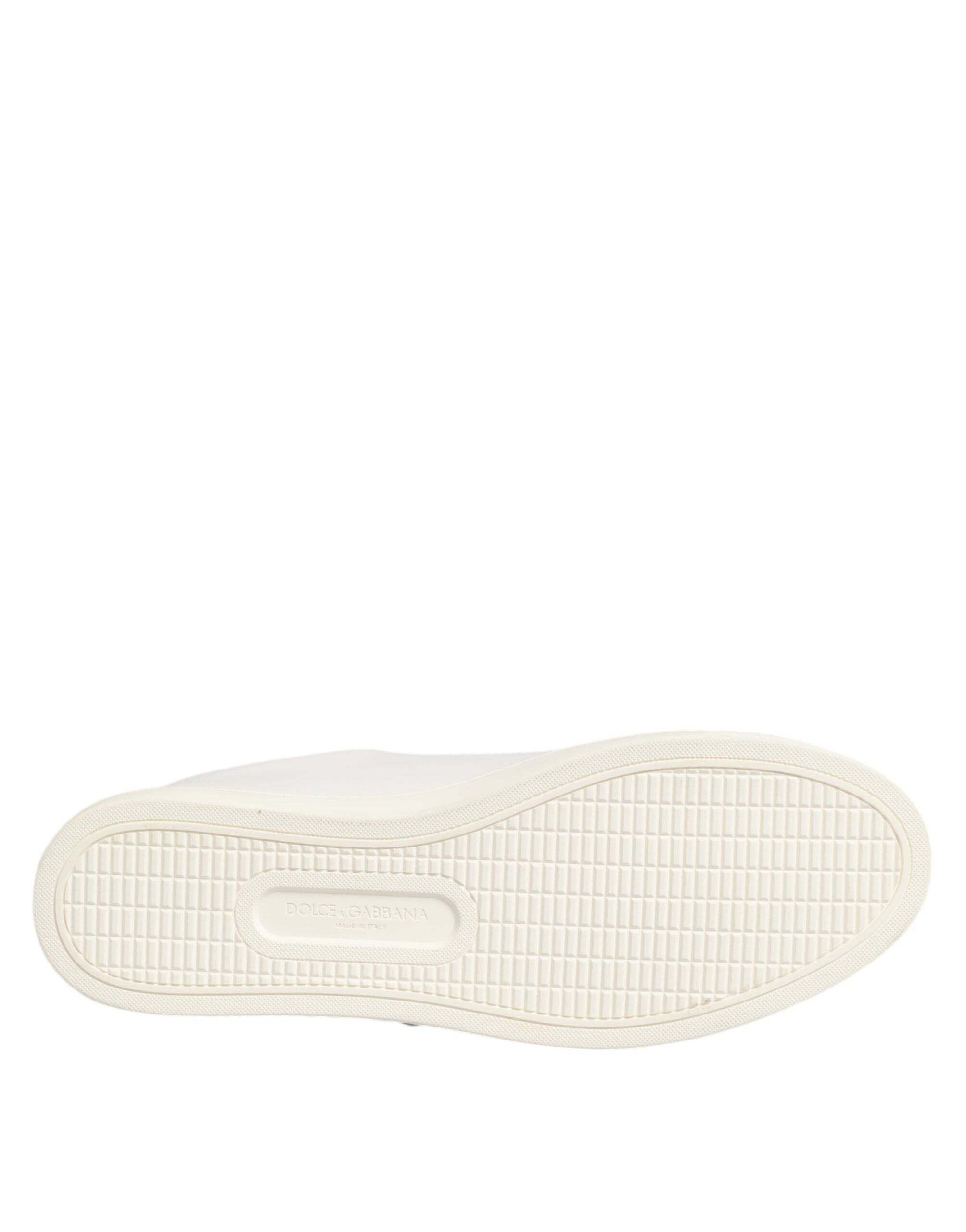 White Leather Sacred Heart Patch Sneakers Shoes