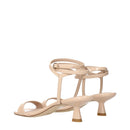 Beige Leather Stiletto Heel Sandals