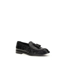 Black Rubber Slip-On Loafers