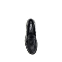Black Rubber Slip-On Loafers