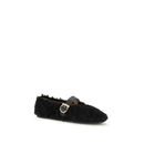 Black Fur Ballet Flats