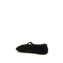 Black Fur Ballet Flats