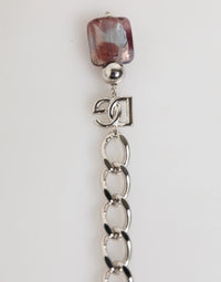 Multicolor Murano Glass Beads Brass Zamak Necklace