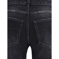 Black Cotton Relaxed Fit Jeans